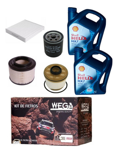 Kit De Filtros + 10w40 Shell Toyota Hilux 2.5 3.0 Año 2007 0