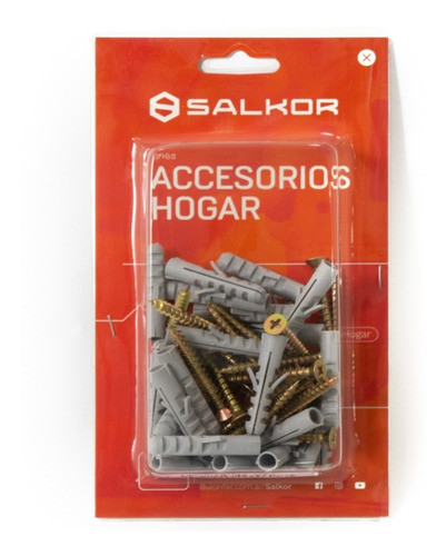 Tornillo Bis Dorado 20x35 + Tarugo S6 Sin Borde Salkor 0