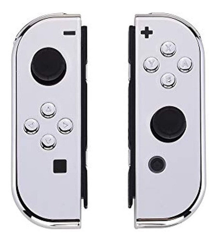 Carcasa De Controlador De Mano Joycon De Astilla Cromada Ext 0