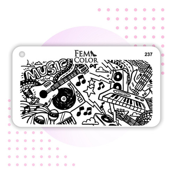 Placa Para Stamping Acrilico Decoracion Uñas Lefemme Mod.237 0