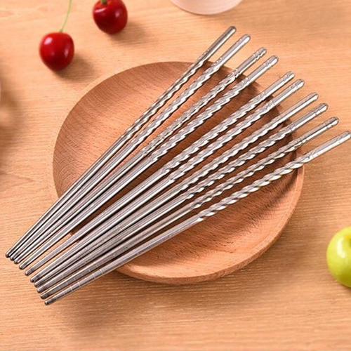 Set De Palitos Palillos Chinos Para Sushi Acero Inoxidable 1