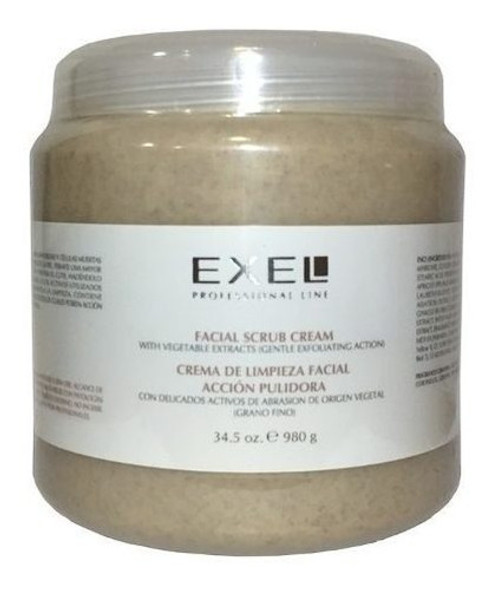 Crema Pulidora Facial Exel Grano Fino Limpieza X 1kg 0