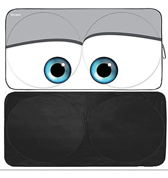 Parasol Para Auto/plegable/ojos Rayo Mcqueen Gris 160 X80cm 1