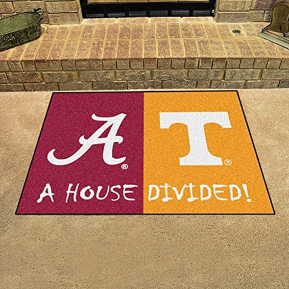 Fanmats 18673 Ncaa House Dividido Alabama / Tennessee House 1
