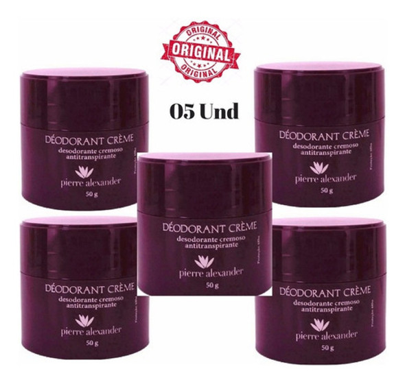 Kit 5 Desodorante Em Creme 50g Pierre Alexander Original 0
