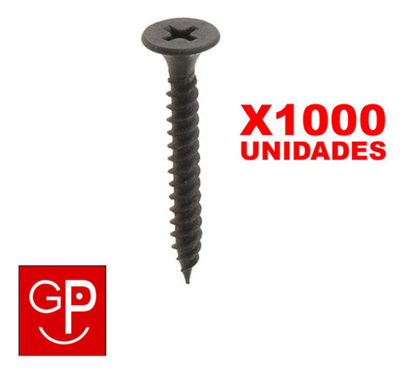 Tornillo Drywall Punta Aguja 3,5x25 1000 Unidades  G P 1