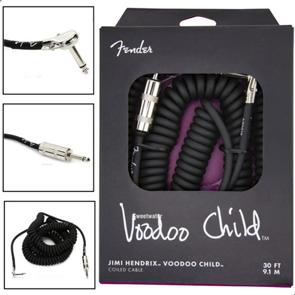 Cabo Fender Jimi Hendrix Voodoo Child Cables 30ft Coil Blac 0