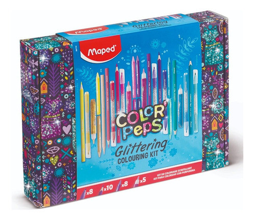 Kit Maped Para Coloreo Creativo Glitter X31p 0
