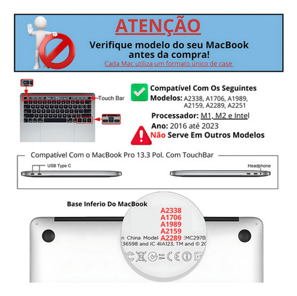 Capa Para Macbook Pro 13 Pol Touch Bar M1 M2 2016/ 2023 Azul 1 Capa Para Macbook Pro 13 Pol Touch Bar M1 M2 2016/ 2023 Azul 1