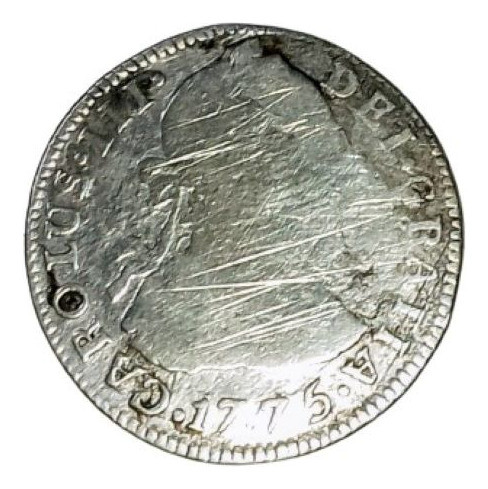 Moneda Imperio Español Plata 2 Reales 1775 Potosi F+ 0