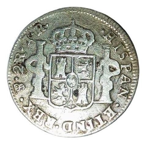 Moneda Imperio Español Plata 2 Reales 1775 Potosi F+ 1