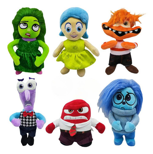 Kit 6 Bonecos Pelucias Divertidamente  Emoções Infantil 0