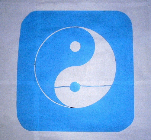 Stencil Plantilla Ying Yang En Acetato - Tambien A Pedido 0