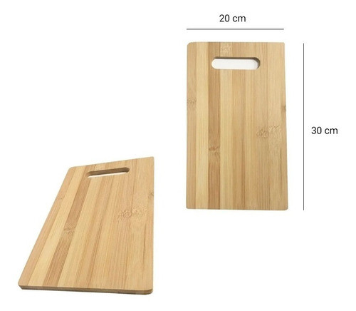 Tabla De Picar Alimentos Bambu Grande 30 Cm Bamboo Madera 1