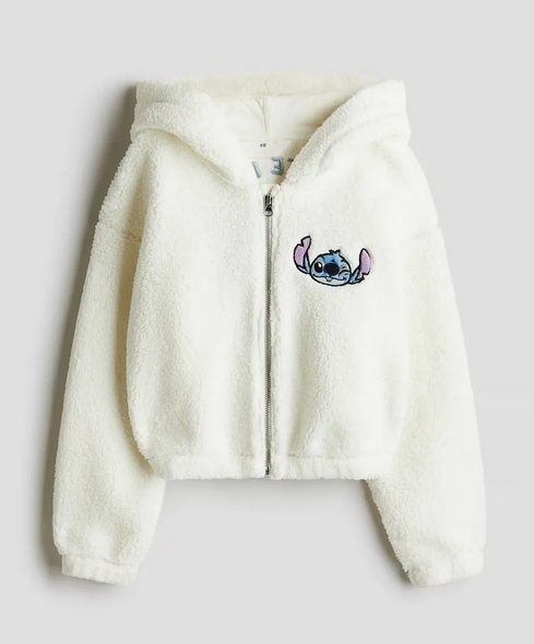 H&M Stitch Plush Hoodie Jacket – Unisex | Size US 20 (Adult XS)
