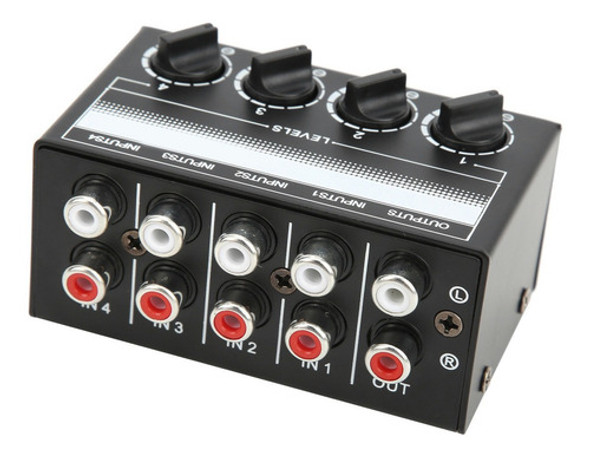 Mixer Estéreo Mini Sinal De Áudio Passivo 4channel Hub Para 0
