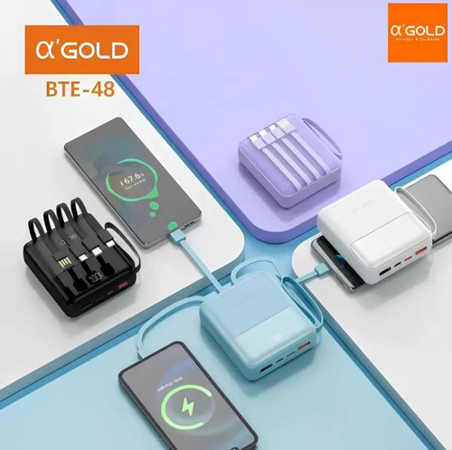 Carregador Portatil Power Bank 10.000mah Bolso Turbo 4 Cabos 1