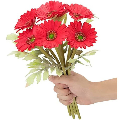 Romase 7pcs Real Touch Pu Artificial Gerbera Flor Realista M 1