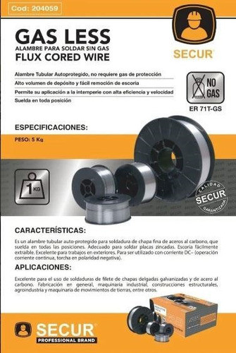 Alambre Mig Secur Para Soldar Sin Gas 5 Kg 0.8mm 1