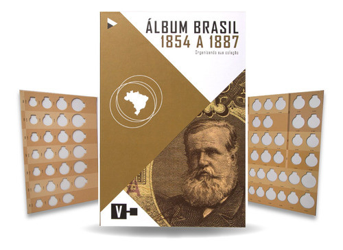 1  Álbuns Moedas Prata 1854 A 1887 Novo 0