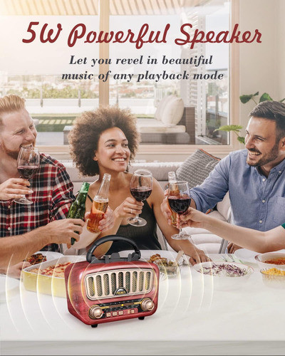 Altavoz Bluetooth Retro Recargable  Am/fm Tf Card 1