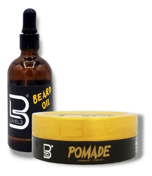 Kit Level 3 Pomada Súper Brillosa + Aceite De Barba 0