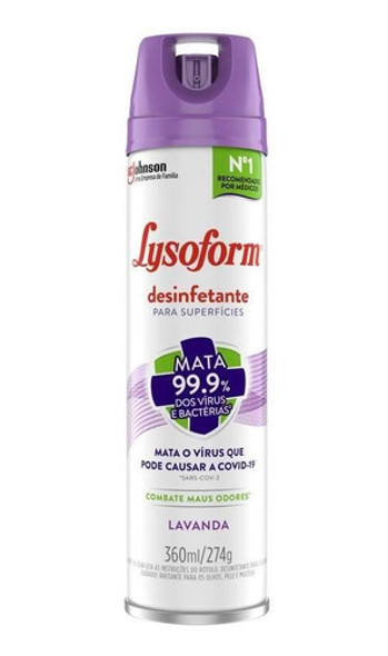 Kit 3 Desinfetante Lysoform Aerossol Lavanda 360ml 1