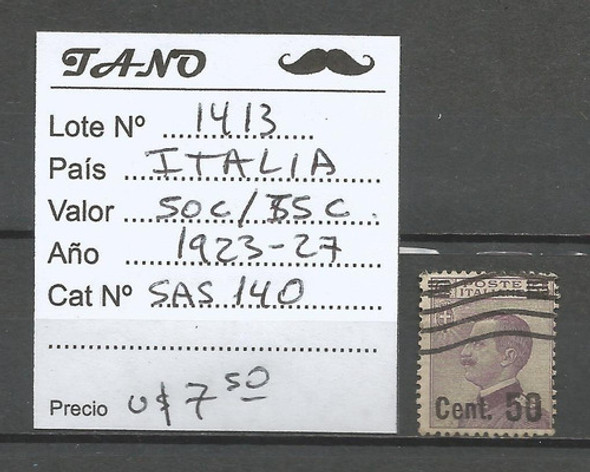 Lote1413 Italia 50c/55 Centesimi Año 1923-27 Sas# 140 1