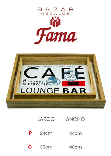 Bandeja Para Desayuno De Madera 24x34 Diseño Cafe Lounge Bar 1