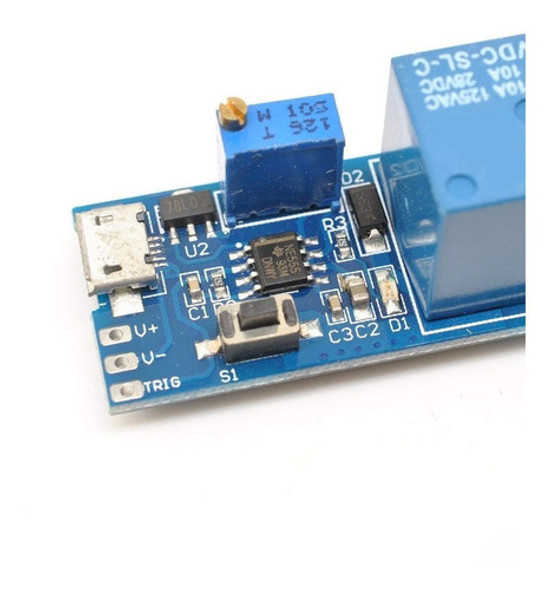 Modulo Temporizador De Retardo 5v -30v Micro Usb Relay Timer 1