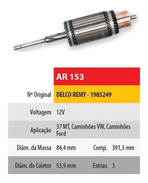 Inducido 12v Delco Remy 37mt Camiones Volkswagen/ford 0