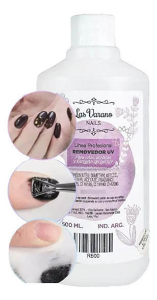 Removedor Esmalte Uv Semipermanente Las Varano 500ml 0