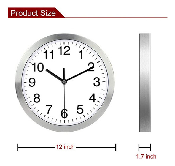 Reloj De Pared Con Marco De Metal, Cubierta De Cristal, Nú. 1