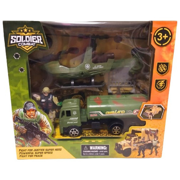 Set Militar Jeep + Moto Nieve + Personaje Y Accesorios 0