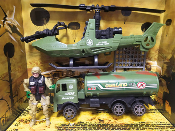 Set Militar Jeep + Moto Nieve + Personaje Y Accesorios 1