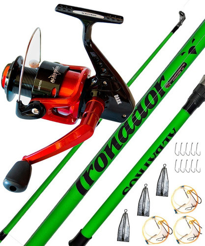 Combo Pesca Variada Albatros Caña 210 2 Tram + Reel 3 Rulem 0