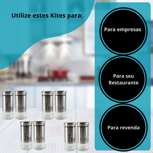 Conjuntos  De Saleiro E Pimenteiro Em Inox (4 Conjuntos) 1