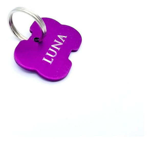 Chapitas De Perros Color Violeta Forma De Hueso Medida 43x32 0