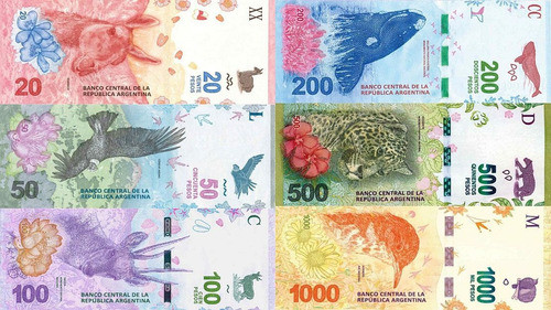 Billetes Argentina Serie Animales Completa Unc Sin Circular 0