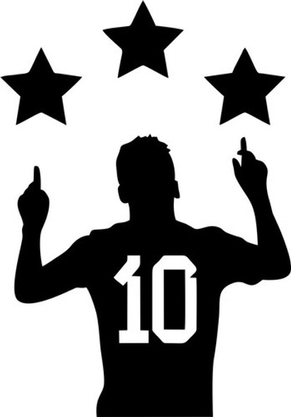 Calco Messi 10 Festejo Plotter Vinilo Sticker 0