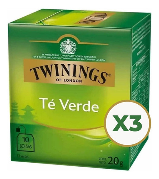 Te Twinings Verde 20 Gr. 10 Saquitos Pack X3 0