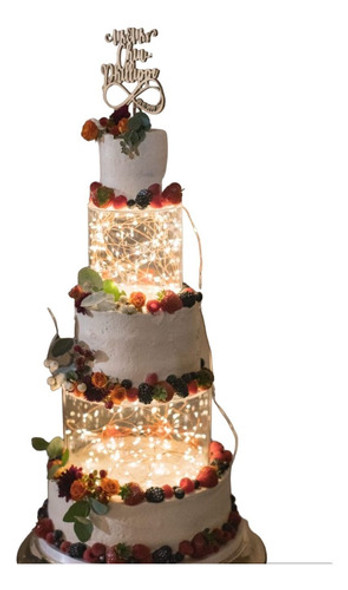 3 Apoya Tortas Iluminado De 18cm, 15cm Y 10cm X 10cm De Alto 0