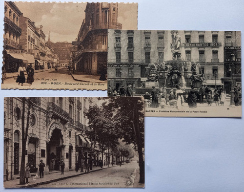 Tres Antiguas Postales De Francia. Agen, Nantes, Vichy 0