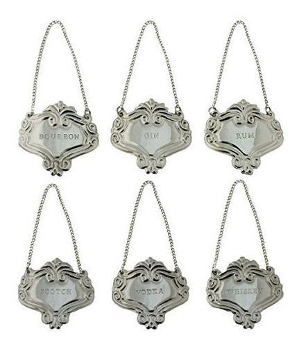 Decantador De Plata Grabado Flores Etiqueta Etiquetas De Lic 0