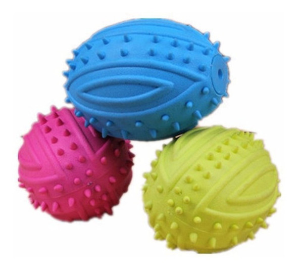 Pelota De Rugby Para Perros Con Chifle - Mordedor De Goma 0
