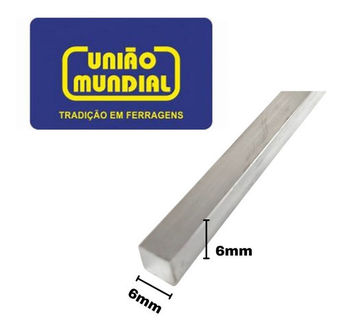 Trilho De Alum Quadrado 06mm 2,00mt 2unid + 4 Rodizio Napol 1