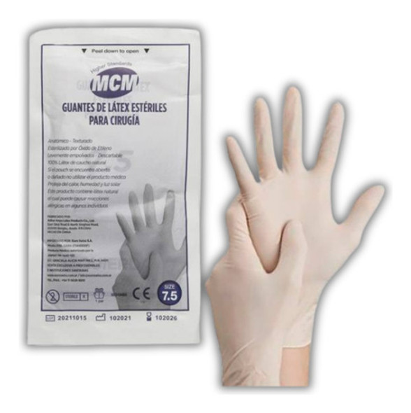 Guantes Estériles Con Polvo  Caja De 50 Pares Médicos 0