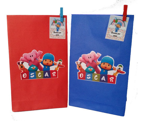 Bolsas De Papel Para Sorpresitas Personalizadas De Pocoyo 0