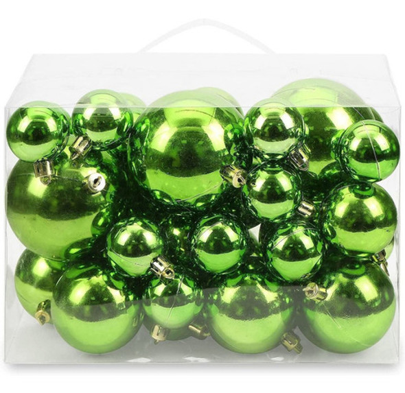 40 Bolas Para Arbol De Navidad Ams 4 Tamaños - Verde 0 40 Bolas Para Arbol De Navidad Ams 4 Tamaños - Verde 0