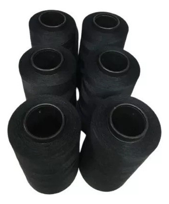 Kit 10 Linha De Costura Resistente 120 2000j Preto 044 1